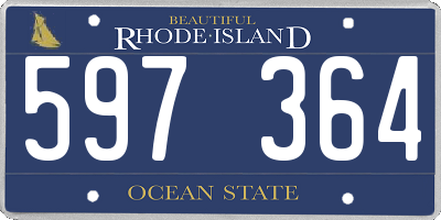 RI license plate 597364