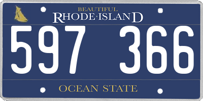 RI license plate 597366