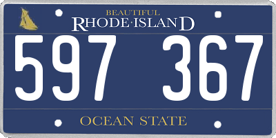 RI license plate 597367