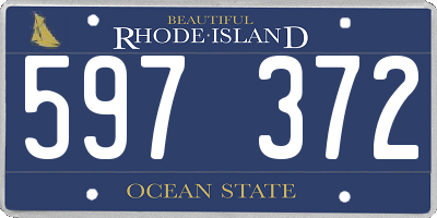 RI license plate 597372