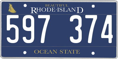 RI license plate 597374