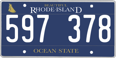 RI license plate 597378