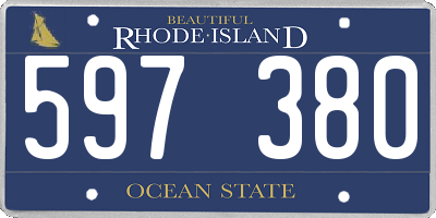 RI license plate 597380