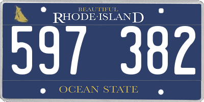 RI license plate 597382