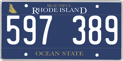 RI license plate 597389