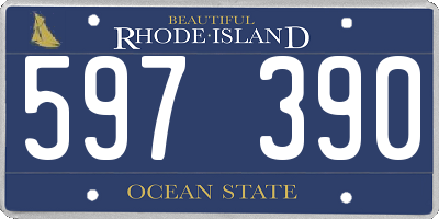 RI license plate 597390