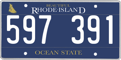 RI license plate 597391