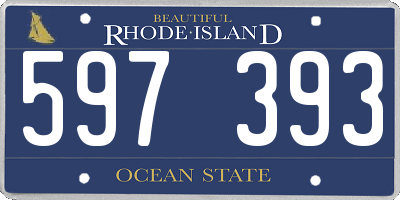 RI license plate 597393