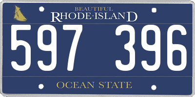 RI license plate 597396