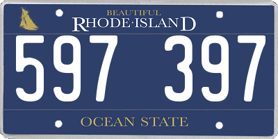 RI license plate 597397