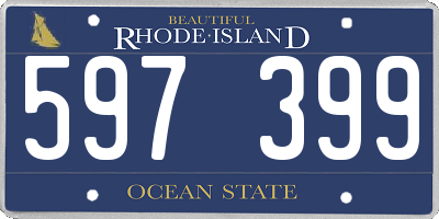 RI license plate 597399