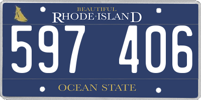 RI license plate 597406