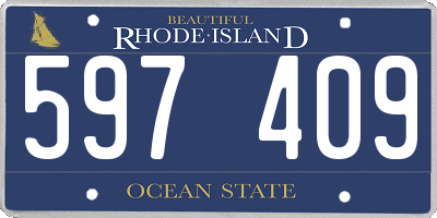 RI license plate 597409
