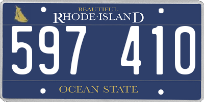 RI license plate 597410