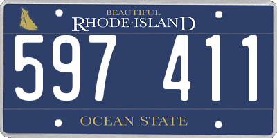 RI license plate 597411