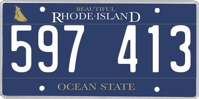 RI license plate 597413