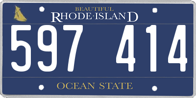 RI license plate 597414