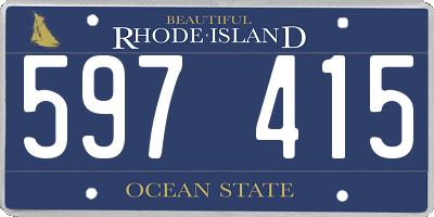 RI license plate 597415