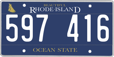 RI license plate 597416