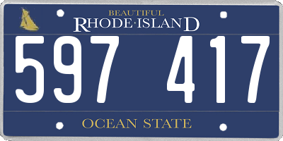 RI license plate 597417