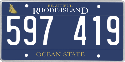 RI license plate 597419