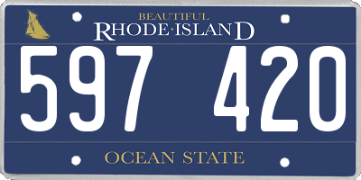 RI license plate 597420