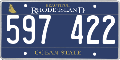 RI license plate 597422