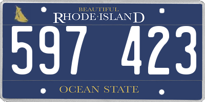 RI license plate 597423