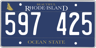 RI license plate 597425