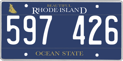 RI license plate 597426