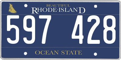 RI license plate 597428