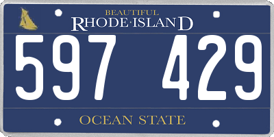 RI license plate 597429
