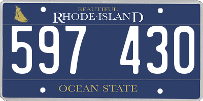RI license plate 597430
