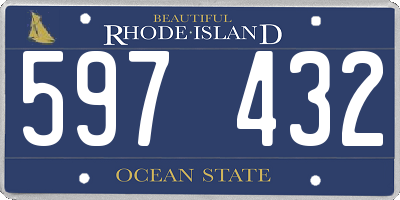 RI license plate 597432