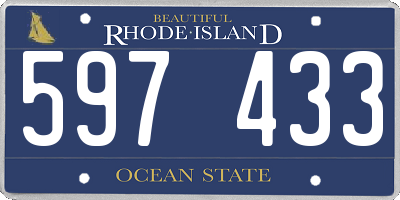 RI license plate 597433