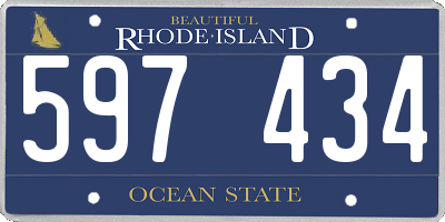 RI license plate 597434