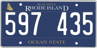 RI license plate 597435