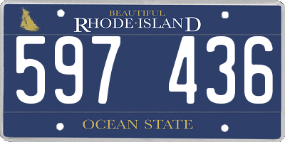 RI license plate 597436