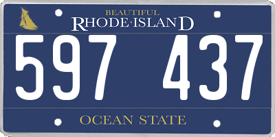 RI license plate 597437