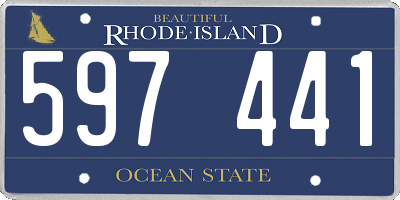 RI license plate 597441