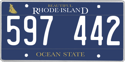 RI license plate 597442