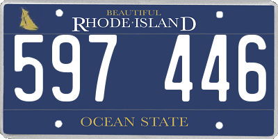 RI license plate 597446