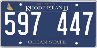 RI license plate 597447