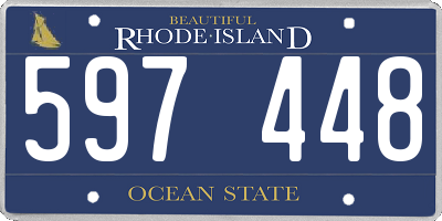RI license plate 597448
