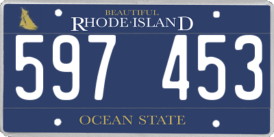 RI license plate 597453