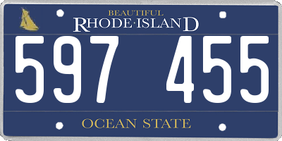 RI license plate 597455