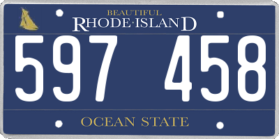 RI license plate 597458