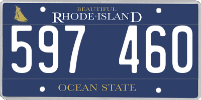RI license plate 597460