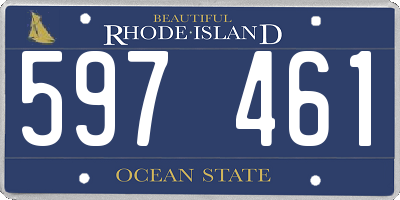 RI license plate 597461