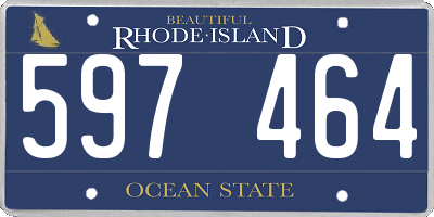 RI license plate 597464